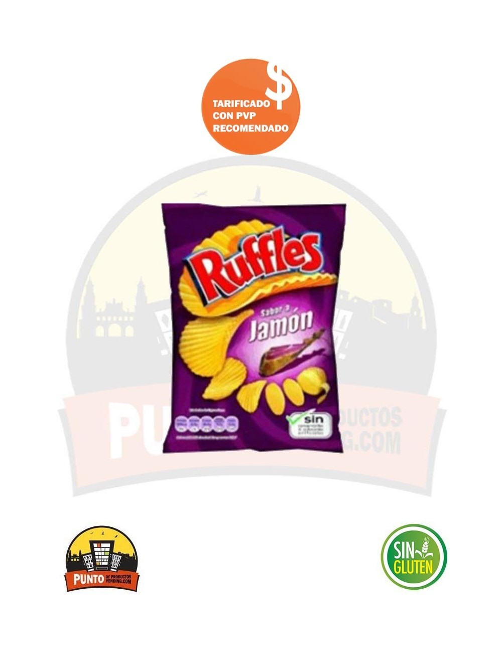 Ruffles Sabor Jamón 31G 25UDS.