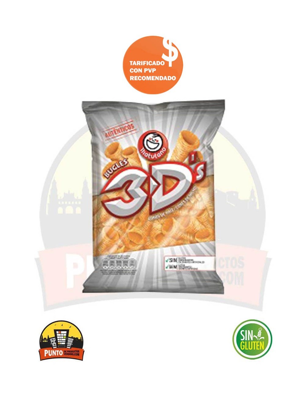 Bugles 3D's Conos de maíz 22G 48 UDS.