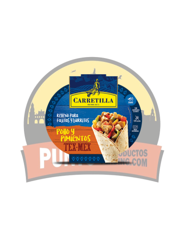 Carretilla Relleno Fajitas y Burritos Pollo y Pimientos 7 UDS de 300 GR