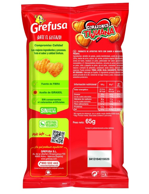Grefusa Corazones Tijuana UDS de 65GR (Producto Tarificado)