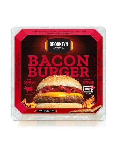 Hamburgesa Bacon Burger 210GR  6UDS por Caja, 40 Cajas se Pueden Combinar,Pedido Mínimo sin Portes  (PRODUCTO REFRIGERADO)