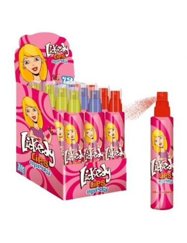 Lickedy Lips Spray 12UDS de 60ML  3 Sabores(Fresa,Franguesa Azul y Manzana)