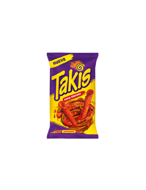 Takis Ninja Teriyaki Maíz Enrollado Picante 18UDS de 90GR (Producto Sin Gluten)