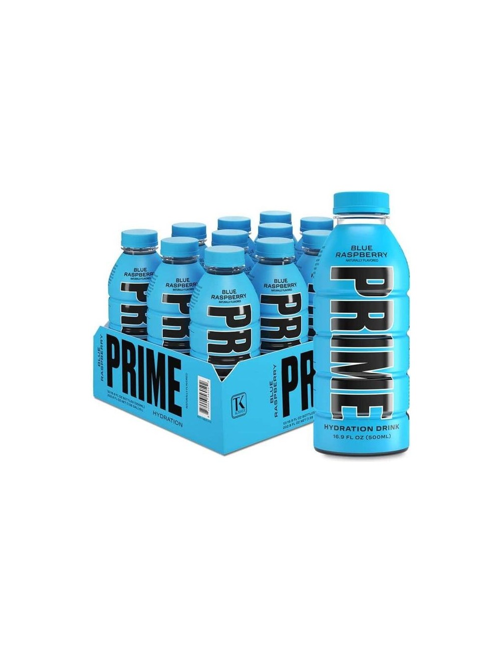 Prime Hydration Drink Blue Raspberry Franbuesa 12 UDS de 500 ML (Sin Gluten y Sin Cafeina)