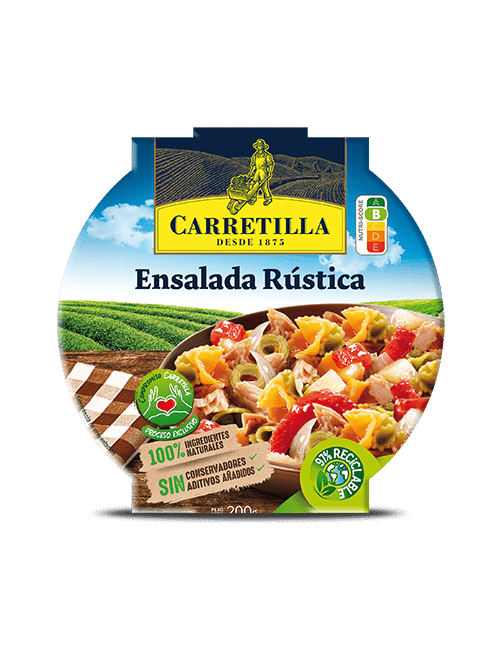 Ensalada rústica carretilla para vending
