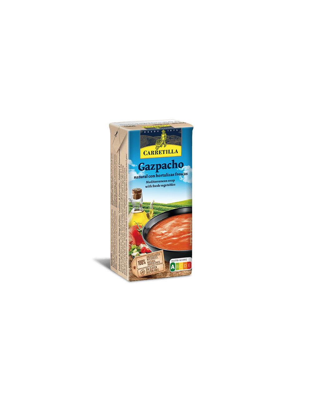 Carretilla Gazpacho Brick Natural con Hortalizas Frescas  16 UDS de 390 GR (Sin Gluten)