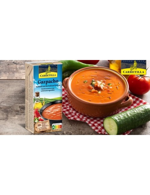 Carretilla Gazpacho Brick Natural con Hortalizas Frescas  16 UDS de 390 GR (Sin Gluten)