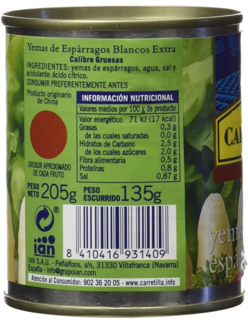 Carretilla  Yemas Gruesas de Espárragos Extra 24 uds 1/3 KG