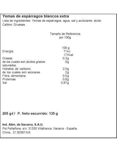 Carretilla  Yemas Gruesas de Espárragos Extra 24 uds 1/3 KG