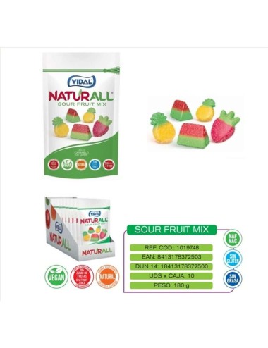 Doypack Naturall Sour Fruit Mix 10UDS de 180GR