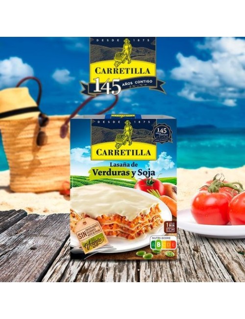 Carretilla Lasaña de Verduras y Soja 10 UDS de 375 GR (Lasaña Especial Vegetarianos)