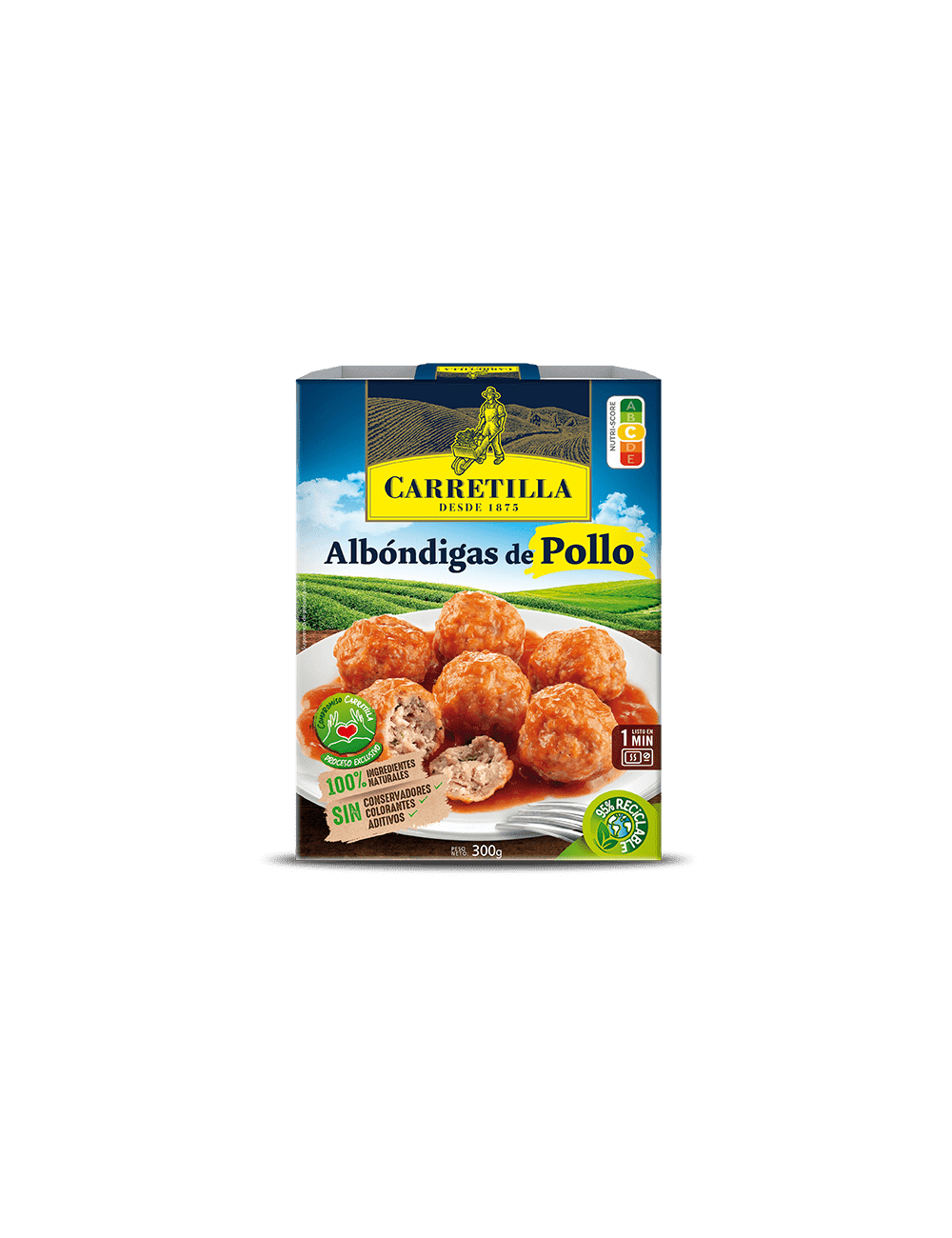 Carretilla Albóndigas de Pollo Carretilla 10UDS de 300GR (Ingredientes 100% Naturales,Sin Conservadores Colorantes ni Aditivos)