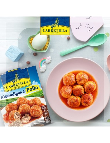 Carretilla Albóndigas de Pollo Carretilla 10UDS de 300GR (Ingredientes 100% Naturales,Sin Conservadores Colorantes ni Aditivos)