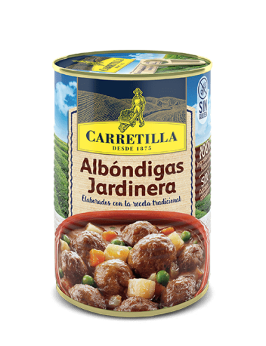 Carretilla Albóndigas Jardinera 12 UDS de 415 GR Elaboradas con la Receta Tradicional ( Sin Gluten,Ingredientes 100% Naturales )