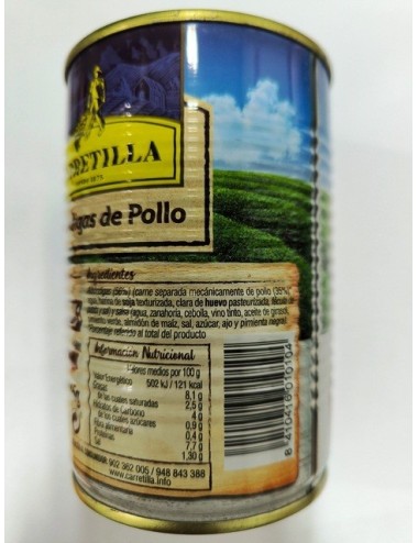 Carretilla Albóndigas de Pollo 12 UDS de 415 GR ( Sin Gluten )