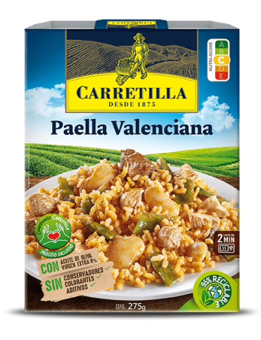 Carretilla Paella Valenciana 10 UDS de 300 GR ( Con Arroz Bomba Novedad Exquisita )