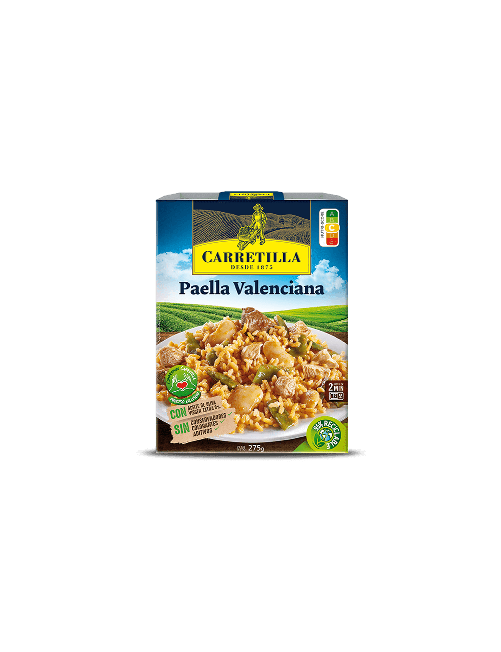 Carretilla Paella Valenciana 10 UDS de 300 GR ( Con Arroz Bomba Novedad Exquisita )