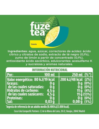 Fuze Tea Original al Limón 24 UDS  330 ML