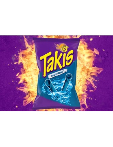 Takis Blue Heat Maíz Enrrollado Muy Picante 18 UDS de 90 GR Nivel Extreme (Producto Multilenguage y sin Tarificar)