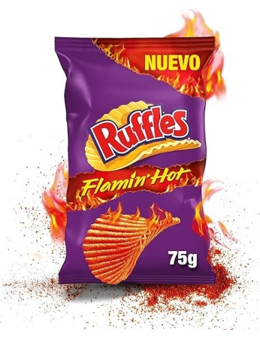 Matutano Ruffles Flamin Hot 15 UDS de 75 GR Patatas Fritas Con un Sabor Intensamente Picante (Producto Tarificado)