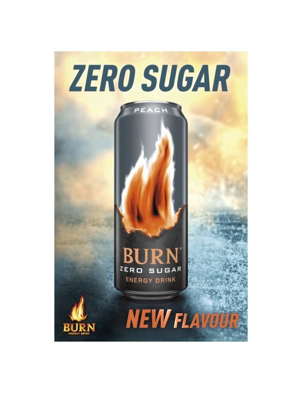 Burn Peach Zero Sugar 12 Uds de 500 ML con toda la Energia de Burn
