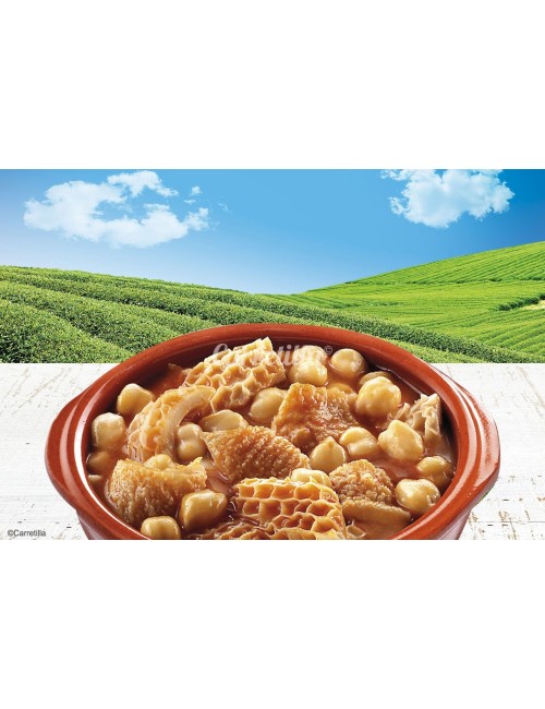 Carretilla Callos con Garbanzos Lata 12 UDS de 380 GR (Platos Listos Para consumir,Ingredientes Naturales. Sin Gluten)