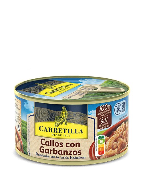 Carretilla Callos con Garbanzos Lata 12 UDS de 380 GR (Platos Listos Para consumir,Ingredientes Naturales. Sin Gluten)