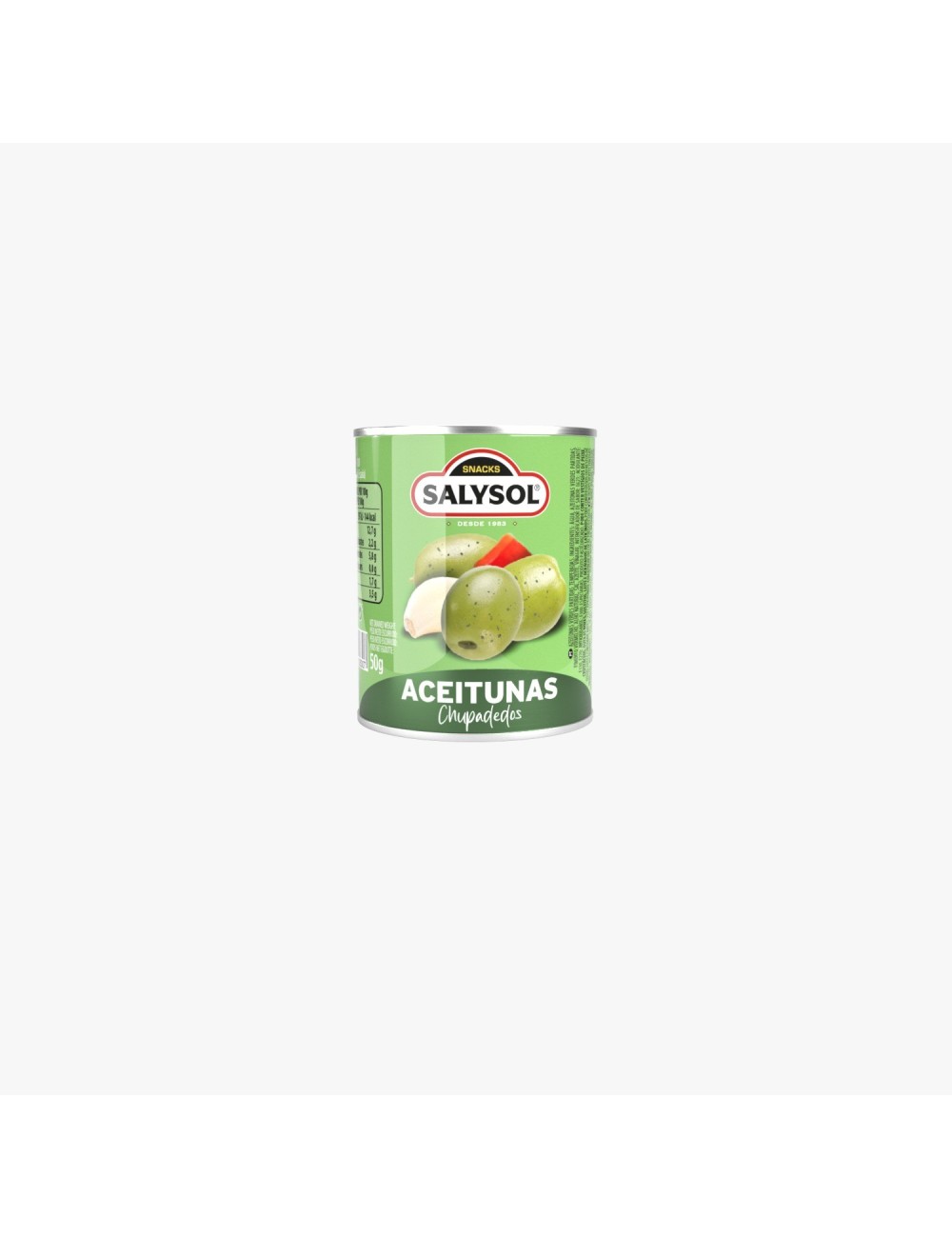 Salysol Aceitunas Chupadedos 96 UDS de 50 GR Etiquetado Multi Lenguage Maxima Frescura(Caducidad Minima 2 Años y Medio)