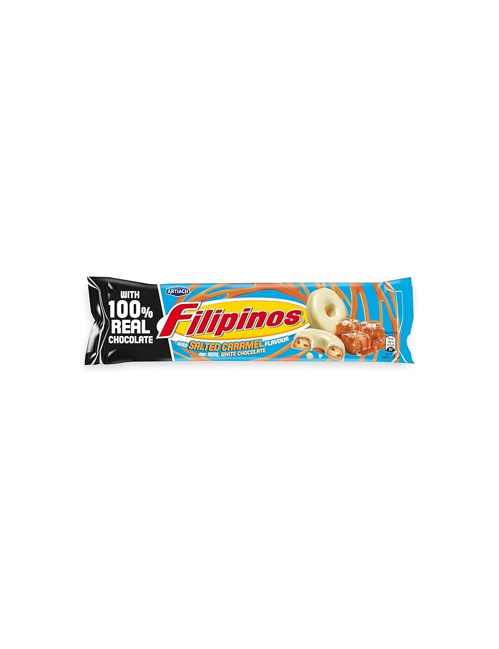 Artiach Filipinos Caramelo Salado Chocolate Blanco 12 UDS de 128 GR  Dulce y a la Vez Cañero (Producto Tarificado)