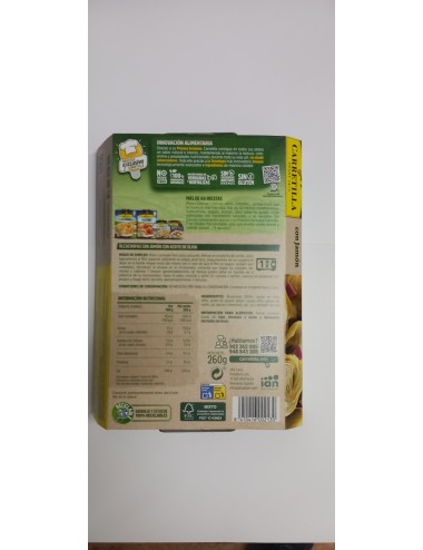 Alcachofas con Jamón Carretilla 10UDS de 260GR Platos Listos en 1 Minuto,100% Ingredientes Naturales Sin Gluten  ni Aditivos.