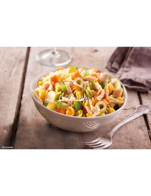 Carretilla Ensalada de Pasta con Atún Bandejas Gastronorm 1 Caja de 2 Bandejas de 1800 g