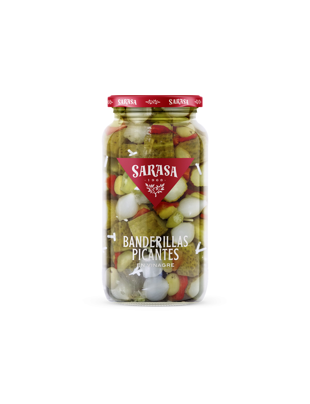 Sarasa Banderilla  Picante Trozo 1/4 Galon Bandeja de 6 Unidades (Peso Bruto 1,5 Kg Peso Escurrido 0,5 Kg