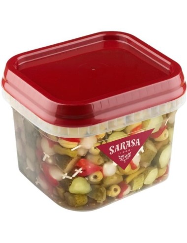 Sarasa 1 Cubo Banderillas Picantes Trozo Peso Bruto 3,85 Kg , Escurrido 2,2  Kg