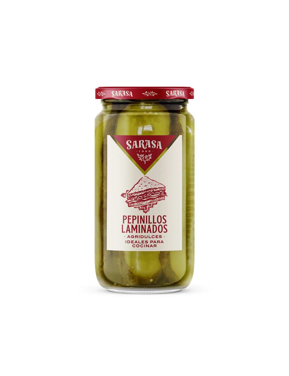 Sarasa Pepinillo Agridulce Laminado Bandeja 12 Unidades Peso Bruto 520 Gr,Escurrido 190 Gr (Ideal Para Cocinar)