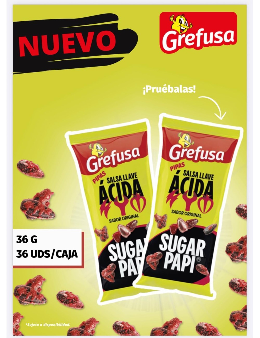 Grefusa Pipa Salsa Llave Acida Sugar Papi 36 UDS de 36 g (Edición Limitada)