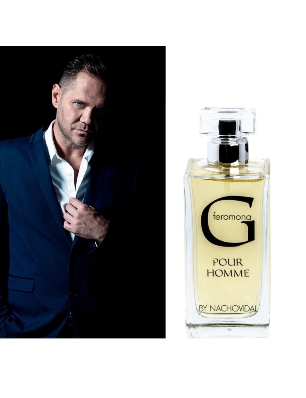 Nacho Vidal Eau de Parfum Para Hombre (100 ml) con Feromonas Naturales. Fragancia Seductora Cítrica-Amaderada de Larga Duración