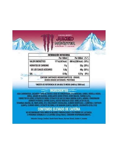 Monster Juiced Viking Berry 24 UDS de 500 ML