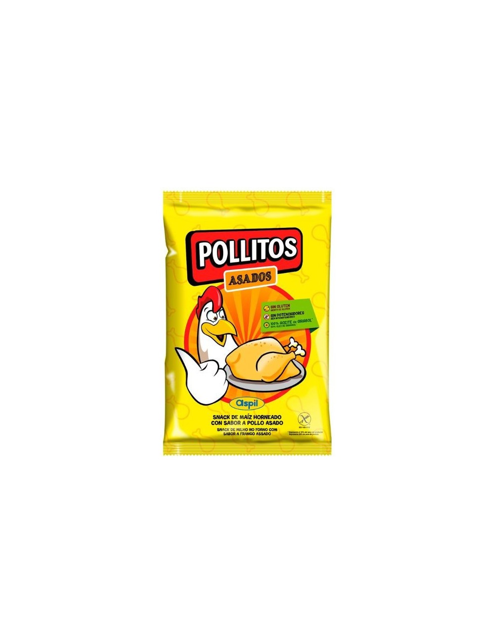 Jumpers Aspil Pollitos Asados 28 Uds de 29 Gr Sin Gluten,Sin Potenciadores,100% Aceite de Girasol