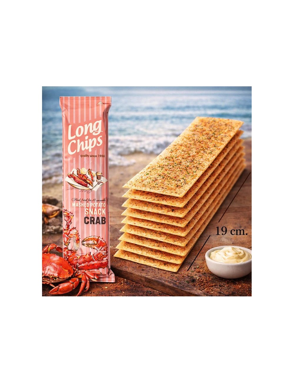 Long Chips Sabor Cangrejo 20 Uds de 75 Gr (Etiquetado Multi Lenguaje)