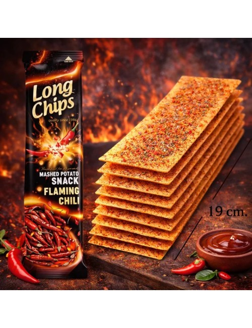 Long Chips Sabor Chile Picante 20 Uds de 75 Gr,Producto Muy Picante (Etiquetado Multi Lenguaje)
