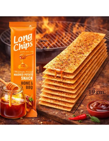 Long Chips Sabor Honey BBQ,Miel Barbacoa 20 Uds de 75 Gr (Etiquetado Multi Lenguaje)