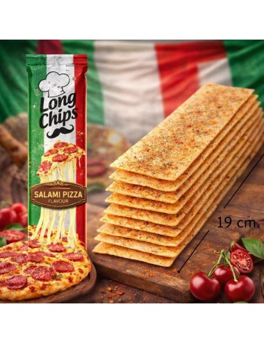 Long Chips Sabor Pizza de Salami 20 Uds de 75 Gr (Etiquetado Multi Lenguaje)