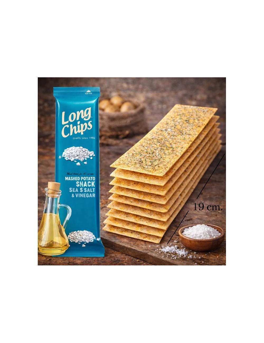 Long Chips Sal y Vinagre 20 Uds de 75 Gr (Etiquetado Multi Lenguaje)