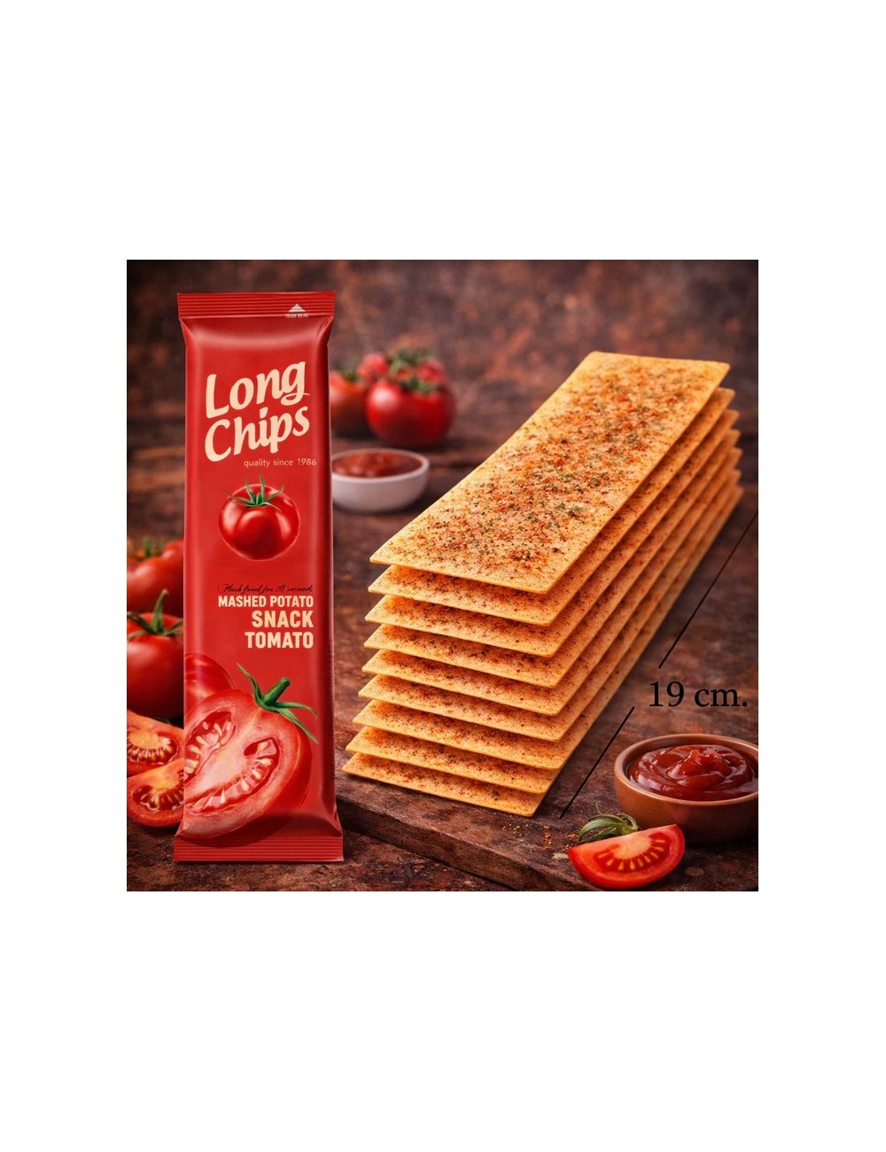 Long Chips Tomate Kechup 20 Uds de 75 Gr (Etiquetado Multi Lenguaje)