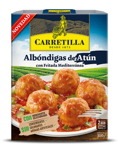 Carretilla Albóndigas de Atún con Fritada Mediterranea 10 Uds de 300 Gr Ingredientes Seleccionados Sin Conservantes,Colorantes