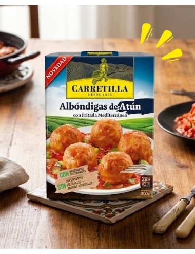 Carretilla Albóndigas de Atún con Fritada Mediterranea 10 Uds de 300 Gr Ingredientes Seleccionados Sin Conservantes,Colorantes
