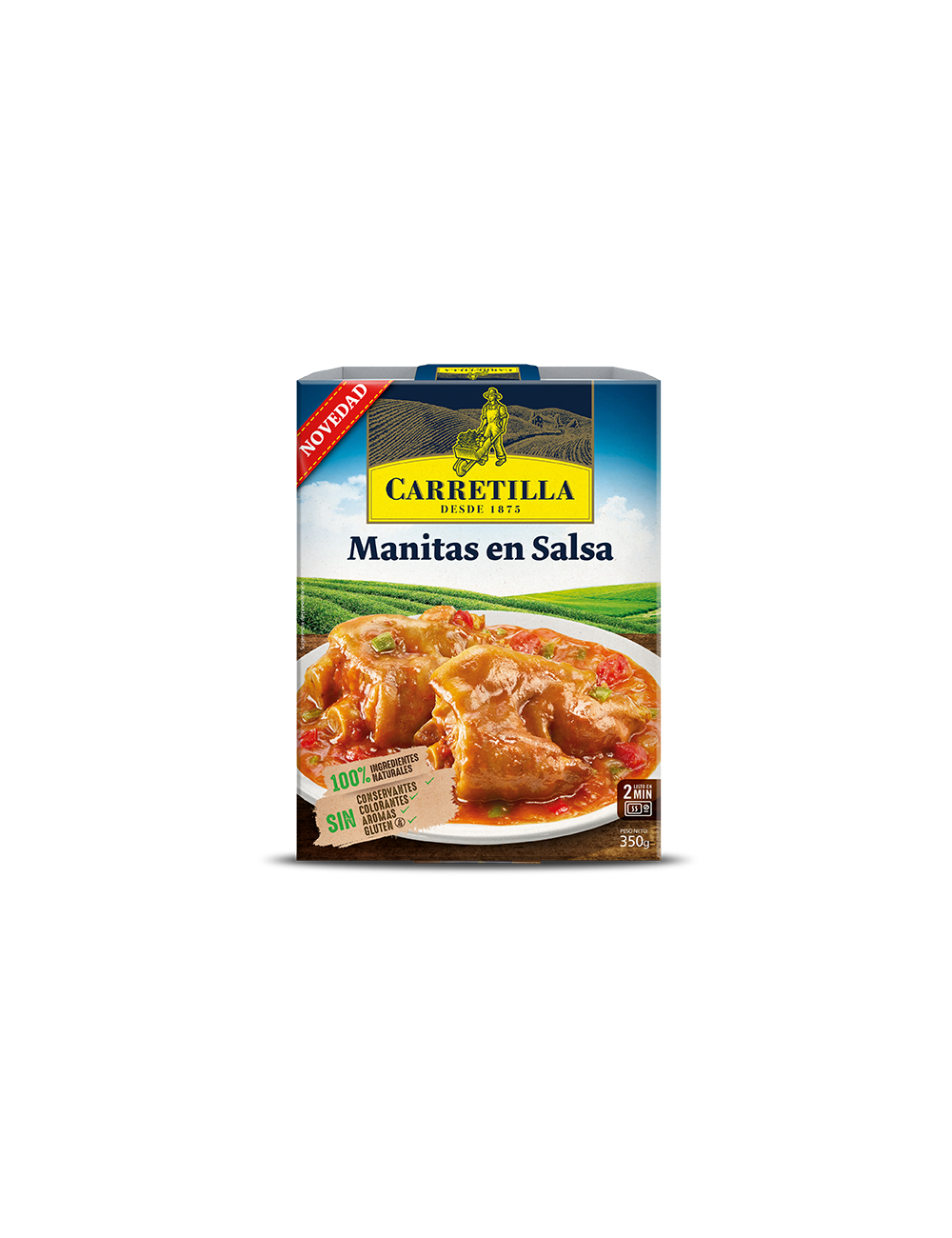 Carretilla Manitas en Salsa 8 Uds de 350 Gr (Sin Gluten) 100% Ingredientes Naturales Sin Conservantes ni Colorantes