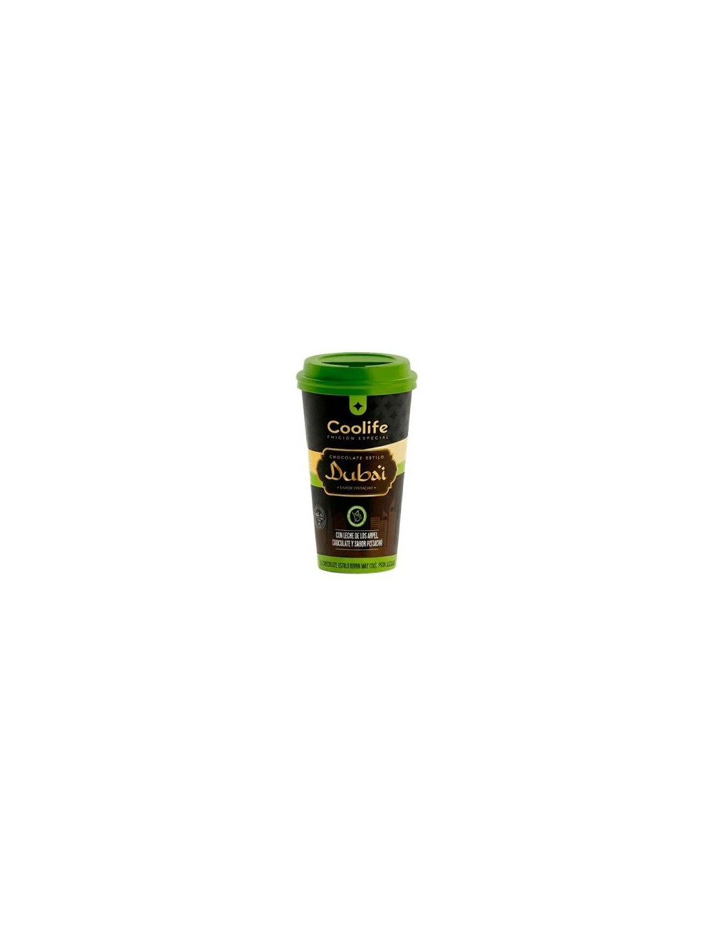 Coolife Chocolate Estilo Dubai Sabor Pistacho 10 Uds de 230 Ml Edición Especial (Sin Gluten ,Producto Halal)