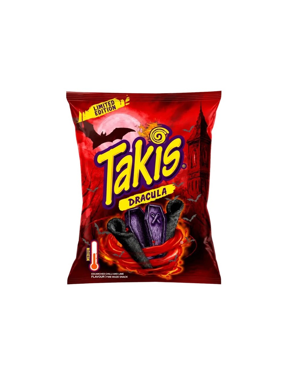 Takis Dracula 18 Uds de 90 Gr (Edición Limitada) Consiguelos Antes, que ya se Acaban. Nivel Bajo Picante (Sin Tarificar)
