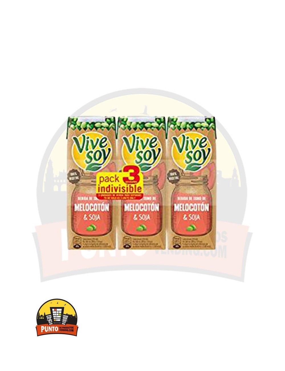 Vivesoy Zumo de Soja y Melocotón 250ML 3UNDS